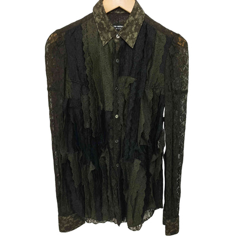 ジュンヤワタナベコムデギャルソン JUNYA WATANABE COMME des GARCONS AD2006 レーヨン混 L/S shirt 総レースパッチワーク 切替 レディース SS