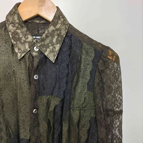 ジュンヤワタナベコムデギャルソン JUNYA WATANABE COMME des GARCONS AD2006 レーヨン混 L/S shirt 総レースパッチワーク 切替 レディース SS