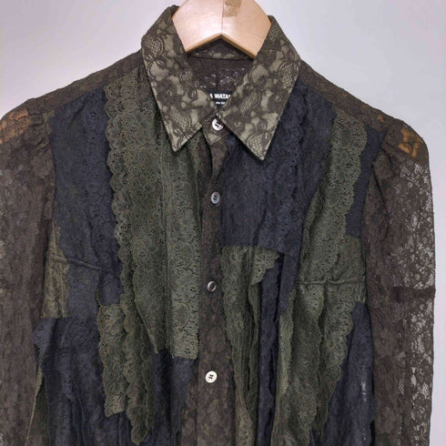 ジュンヤワタナベコムデギャルソン JUNYA WATANABE COMME des GARCONS AD2006 レーヨン混 L/S shirt 総レースパッチワーク 切替 レディース SS