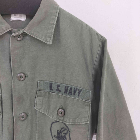 ユーエスネイビー U.S.NAVY SEEBEES 刺繍 ユーティリティシャツ メンズ 16 1/2 × 32