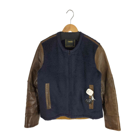 サスクワァッチファブリックス SASQUATCHfabrix. 11AW BOMBER ARM FUR JKT レザー切替 ファー ライダースジャケット メンズ JPN:L