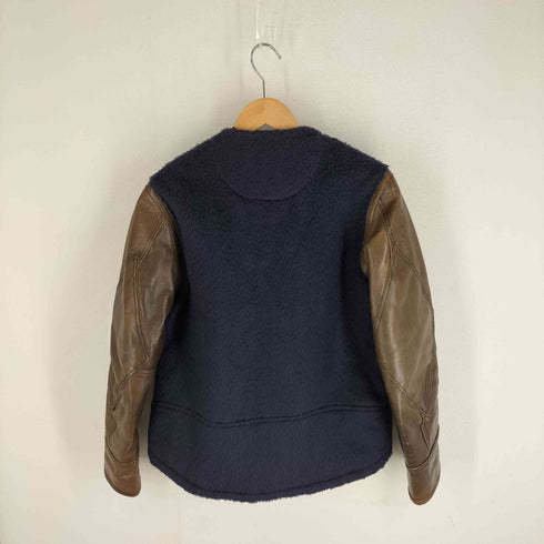 サスクワァッチファブリックス SASQUATCHfabrix. 11AW BOMBER ARM FUR JKT レザー切替 ファー ライダースジャケット メンズ JPN:L