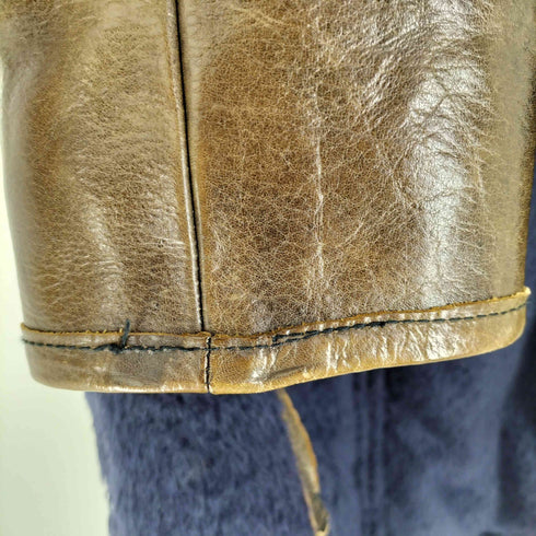サスクワァッチファブリックス SASQUATCHfabrix. 11AW BOMBER ARM FUR JKT レザー切替 ファー ライダースジャケット メンズ JPN:L