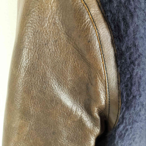 サスクワァッチファブリックス SASQUATCHfabrix. 11AW BOMBER ARM FUR JKT レザー切替 ファー ライダースジャケット メンズ JPN:L