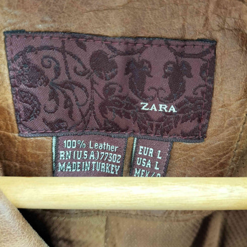 ザラ ZARA リアルレザージャケット メンズ import:L