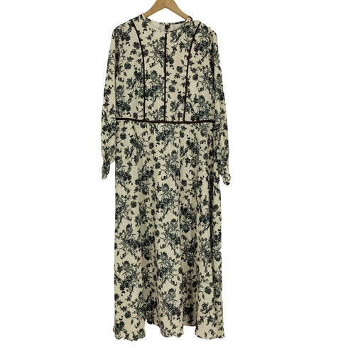 MULHOUSE ヴィンテージパターンプリントワンピース 花柄 パイピング ハーフボタン ワンピース レディース JPN:M