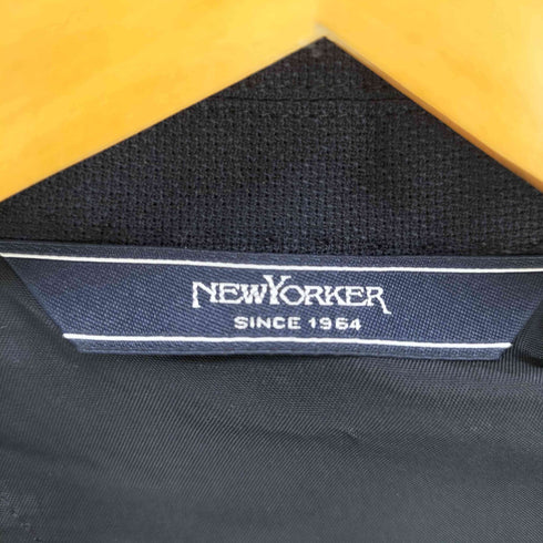 ニューヨーカー NEWYORKER エンブレムボタン背抜き紺ブレザー メンズ L