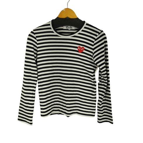 プレイコムデギャルソン PLAY COMME des GARCONS AD2017 ハートワッペン ボーダーカットソー レディース JPN:S