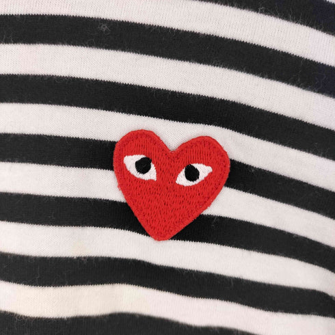 プレイコムデギャルソン PLAY COMME des GARCONS AD2017 ハートワッペン ボーダーカットソー レディース JPN:S