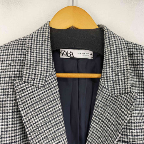 ザラ ZARA 千鳥格子ダブルブレストテーラードジャケット レディース US M