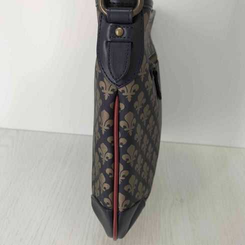 パトリックコックス PATRICK COX レザーパイピング 総柄ショルダーバッグ レディース