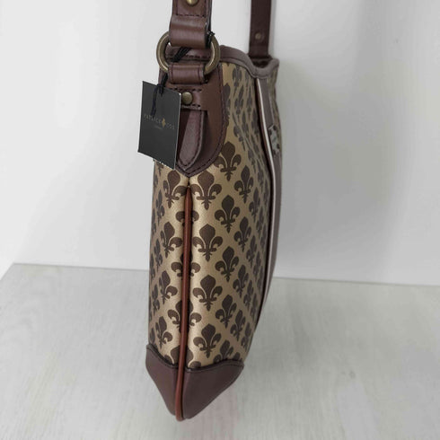 パトリックコックス PATRICK COX レザーパイピング 総柄ショルダーバッグ レディース