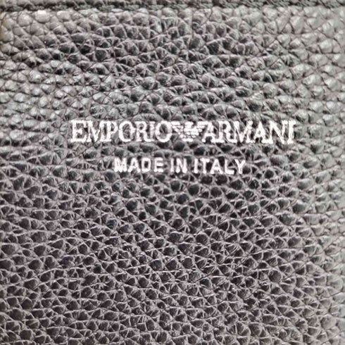 エンポリオアルマーニ EMPORIO ARMANI シボ革 レザーショルダーバッグ ロゴプレート レディース ONE SIZE