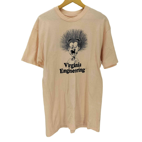 プリントクルーネックTシャツ 裾袖シングル メンズ