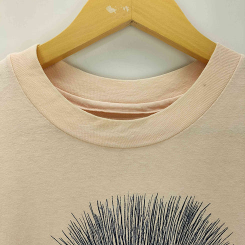 プリントクルーネックTシャツ 裾袖シングル メンズ
