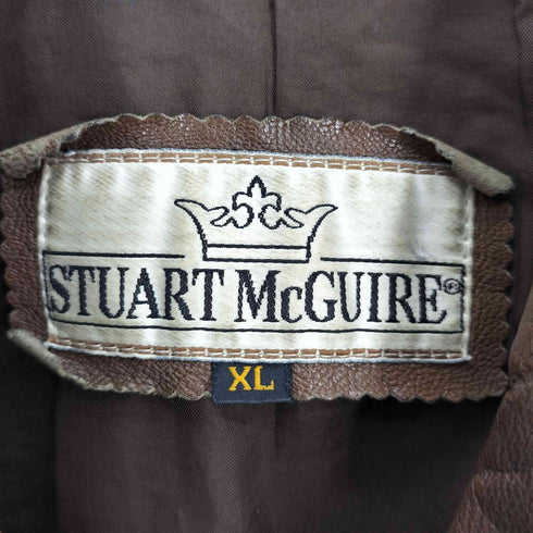 STUART McGUIRE 本革 レザー エポレット フライト ジャケット A-2ジャケット メンズ import:XL
