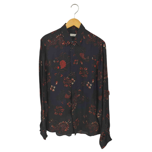 ドリスヴァンノッテン DRIES VAN NOTEN 総柄 レーヨン 比翼シャツ メンズ JPN:48