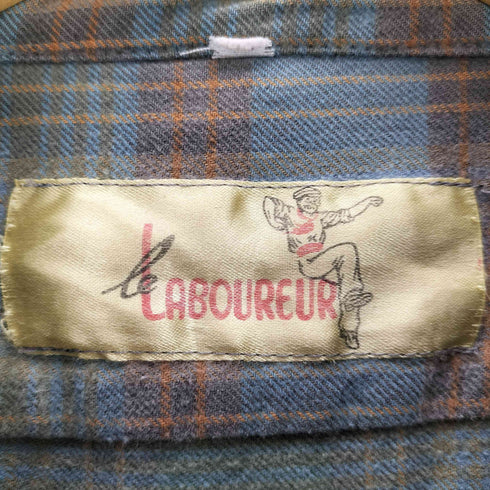 70S LE LABOUREUR チェック柄 グランパシャツ メンズ