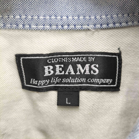 ビームス BEAMS ラウンドカラー S/S オックスシャツ メンズ import:L