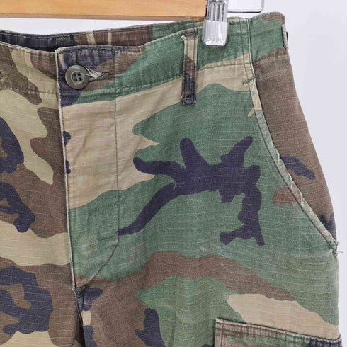 ユーエスアーミー U.S. ARMY 90S HOT WEATHER WOODLAND CAMOFLAGE PATTERN COMBAT BDU M-81 ウッドランドカモ コンバット カーゴ パンツ LAJAS INDUSTRIES社 1990年製 メンズ SMALL-SHORT