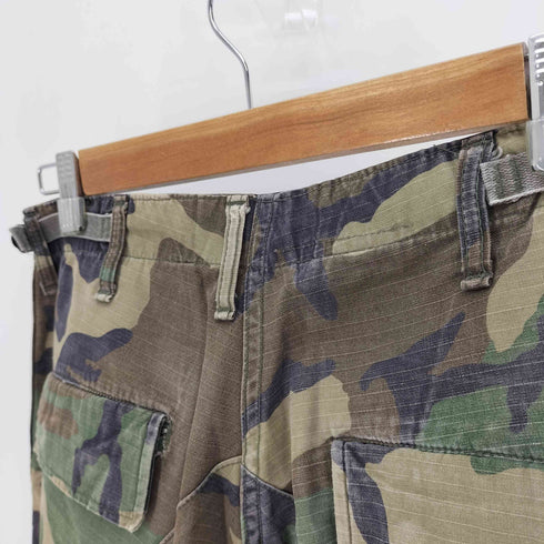 ユーエスアーミー U.S. ARMY 90S HOT WEATHER WOODLAND CAMOFLAGE PATTERN COMBAT BDU M-81 ウッドランドカモ コンバット カーゴ パンツ LAJAS INDUSTRIES社 1990年製 メンズ SMALL-SHORT