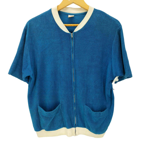 ジャンセン jantzen 70S USA製 ビーチシャツ パイル地 ジップアップシャツ メンズ JPN:M