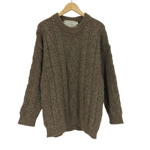 Oldderby Knitwear 英国製 ローゲージ フィッシャーマンニット アランニット メンズ import:L
