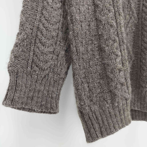 Oldderby Knitwear 英国製 ローゲージ フィッシャーマンニット アランニット メンズ import:L