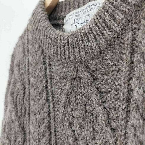 Oldderby Knitwear 英国製 ローゲージ フィッシャーマンニット アランニット メンズ import:L