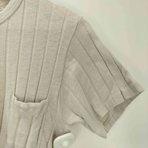 ヘインズ Hanes 40S ポケット付き リブクルーネックTシャツ メンズ