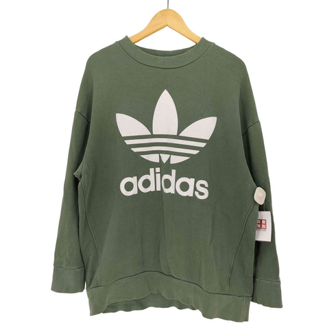 アディダスオリジナルス adidas Originals REFOIL OVERSIZED CREW トレフォイルロゴ プリント スウェット トレーナー メンズ JPN:L