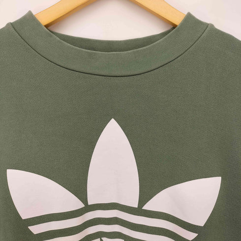 アディダスオリジナルス adidas Originals REFOIL OVERSIZED CREW トレフォイルロゴ プリント スウェット トレーナー メンズ JPN:L