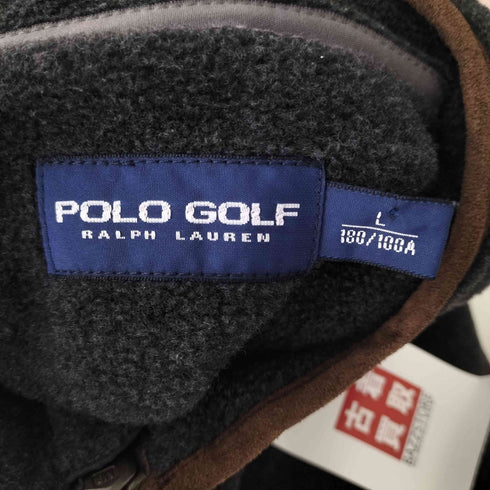 ポロゴルフラルフローレン POLO GOLF RALPH LAUREN ポニー刺繍レザーパイピングフリースジャケット メンズ JPN:L