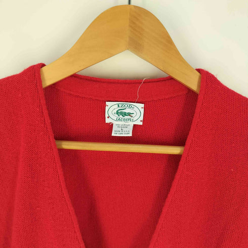 アイゾッドラコステ IZOD LACOSTE USA製 ロゴワッペン アクリルニットカーディガン メンズ import:L