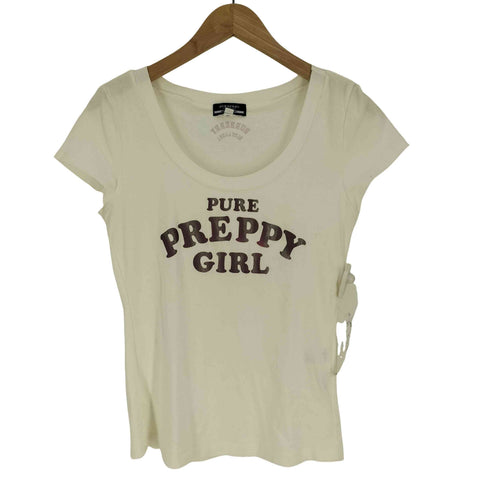バーバリーブルーレーベル BURBERRY BLUE LABEL PURE PREPPY GIRL プリント UネックTシャツ Y2K レディース EUR:38