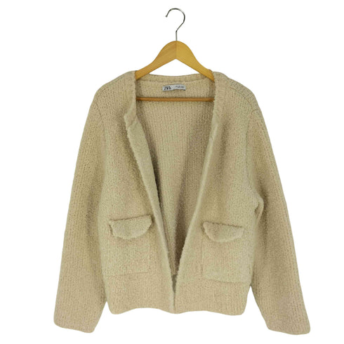 ザラ ZARA BOUCLE KNIT CARDIGAN ブークレ ニット カーディガン レディース import:L