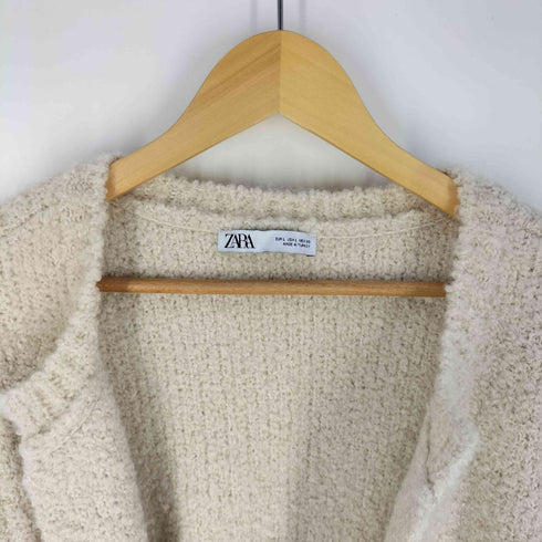ザラ ZARA BOUCLE KNIT CARDIGAN ブークレ ニット カーディガン レディース import:L