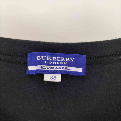 バーバリーブルーレーベル BURBERRY BLUE LABEL フロッキーロゴ プリント クルーネック Tシャツ Y2K レディース EUR:38