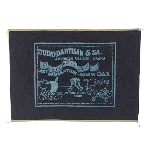 スタジオダルチザン STUDIO DARTISAN デニムバナー タペストリー 壁掛け パッチロゴ リベット メンズ ONE SIZE
