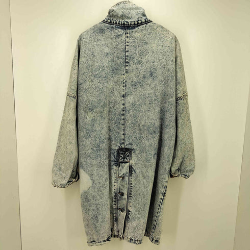 GITANO 80-90S 裏地総柄 ロングデニムジャケット レディース import:M