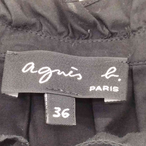 アニエスベー agnes b. 襟フリルボウタイノースリーブワンピース レディース FR:36