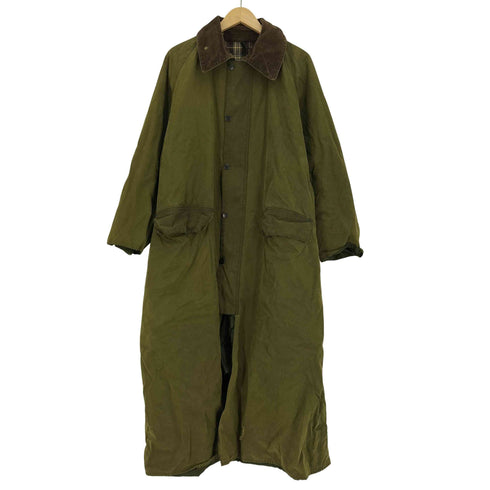 バブアー Barbour 90S 英国製 3ワラント BURGHLEY バーレー 襟コーデュロイ 裏地チェック オイルドコート 1995年製 メンズ C42