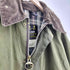バブアー Barbour 90S 英国製 3ワラント BURGHLEY バーレー 襟コーデュロイ 裏地チェック オイルドコート 1995年製 メンズ C42