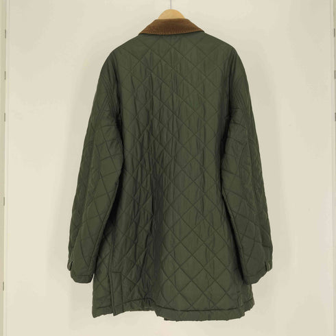 ポロバイラルフローレン Polo by RALPH LAUREN 90S ロゴ革パッチ 襟コーデュロイ エルボーステッチ チンストラップ キルティングジャケット メンズ import:XL