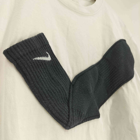AWESOME BOY REMAKE SOX TEE リメイク ソックス 3D靴下 クルーネックTシャツ メンズ