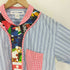 コムデギャルソンシャツ COMME des GARCONS SHIRT 13SS フランス製 ギンガムチェック 総柄 切替 ショールカラー ストライプシャツ メンズ JPN:S