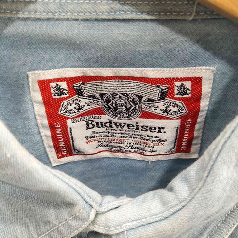 バドワイザー Budweiser 80-90s エンボスロゴ 半袖シャツ メンズ import:L