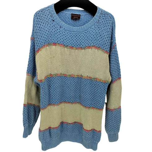 チャップスラルフローレン CHAPS RALPH LAUREN 70S コットン ボーダー マルチカラー ニットセーター メンズ import:L