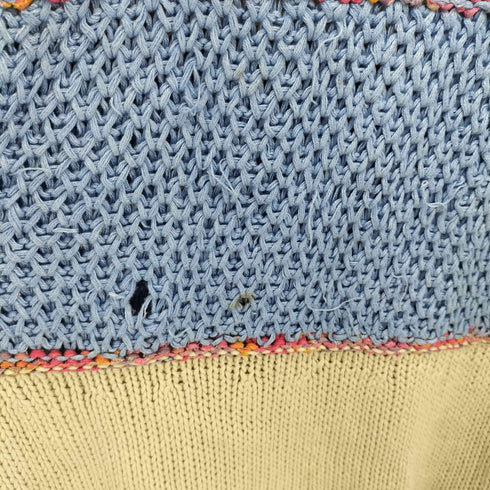 チャップスラルフローレン CHAPS RALPH LAUREN 70S コットン ボーダー マルチカラー ニットセーター メンズ import:L