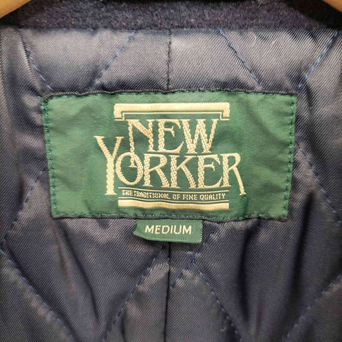 ニューヨーカー NEWYORKER ウール混 カシミヤ混 裏地キルティング ピーコート メンズ MEDIUM